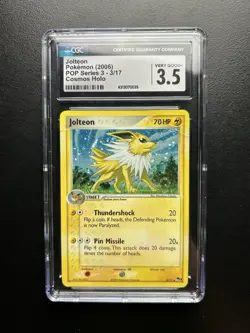 Pokemon POP Series 3 Cosmos Holo Jolteon 3/17 CGC 3.5 - Image 1