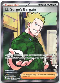 Lt. Surge's Bargain 170/132 Ultra Rare Mega Evolution Pokemon Near Mint - Image 1