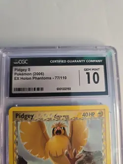 CGC 10 Gem Mint Pokemon TCG Pidgey Delta Species EX Holon Phantoms 77/110 - Image 3