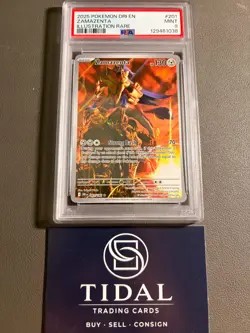 PSA 9 2025 POKEMON DRI EN-DESTINED RIVALS #201 ZAMAZENTA ILLUSTRATION RARE - Image 1