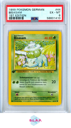 BISASAM 1ST EDITION POKEMON GERMAN 1999 44 PSA 6 - Image 1