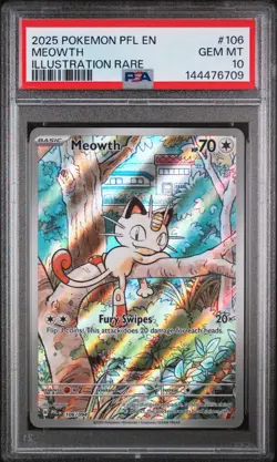 Meowth Pokemon Pfl En-Phantasmal Flames 106 NM PSA 10 - Image 1