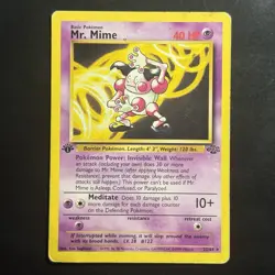 Pokemon Vintage 1st Edition Non-Holo Rare Mr. Mime 22/64 Jungle 1999 - Image 1