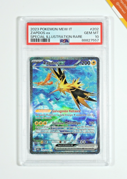 Pokemon PSA 10 Zapdos Ex #202 MEW IT 151 Special Illustration Rare 2023 Italiano - Image 1