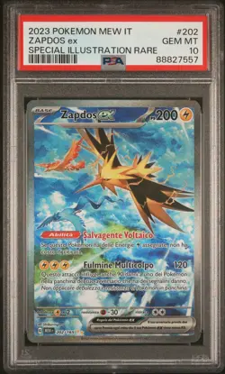 Pokemon PSA 10 Zapdos Ex #202 MEW IT 151 Special Illustration Rare 2023 Italiano - Image 2