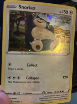 Snorlax 141/192 Cosmos Holo Rebel Clash Pokemon W/ Holo Bleed And Swirl NM - Image 1