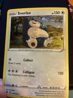 Snorlax 141/192 Cosmos Holo Rebel Clash Pokemon W/ Holo Bleed And Swirl NM - Image 3