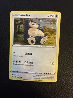 Snorlax 141/192 Cosmos Holo Rebel Clash Pokemon W/ Holo Bleed And Swirl NM - Image 5