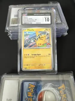 CGC 10 Pikachu 190 Black Star Promo 2024 Pokemon World Championships - Image 1