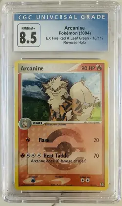 Arcanine Reverse Holo CGC 8.5 Pokemon 2004 EX FireRed & LeafGreen 18 - Image 1