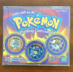 Hasbro Pokemon Battling Coin Game Set Machop Wartortle Kabutops Holofoil - Image 1