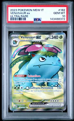 Pokemon PSA 10 Venusaur Ex #182 MEW IT 151 Ultra Rare 2023 Italiano - Image 2