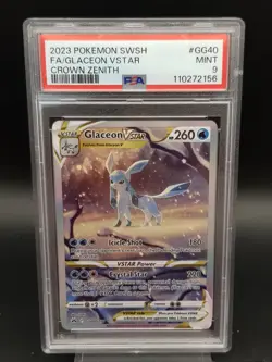 Pokemon Glaceon Vstar GG40/GG70 Crown Zenith Grade 9 PSA Full Art Secret Rare - Image 1