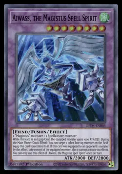 Yugioh Aiwass, the Magistus Spell Spirit GEIM-EN005 Super Rare 1st Edition NM - Image 1