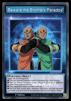 Yugioh Beware the Brothers Paradox! SGX2-ENS09 Common 1st Edition NM - Image 1