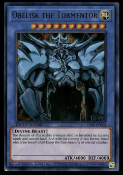 Yugioh Obelisk the Tormentor LC01-EN001 Ultra Rare Limited NM - Image 1