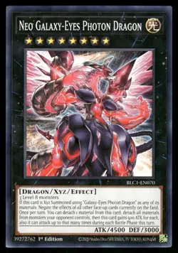 Yugioh Neo Galaxy-Eyes Photon Dragon BLC1-EN070 Common 1st Edition NM - Image 1