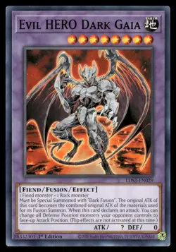 Yugioh Evil HERO Dark Gaia LDS3-EN029 Common 1st Edition NM - Image 1