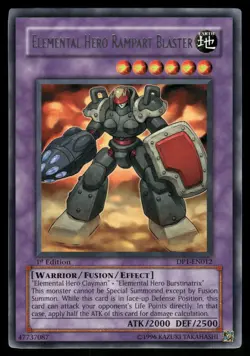Yugioh Elemental Hero Rampart Blaster DP1-EN012 Rare Unlimited NM - Image 1