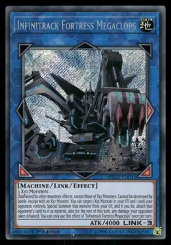 Yugioh Infinitrack Fortress Megaclops INCH-EN011 Secret Rare 1st Edition NM - Image 1