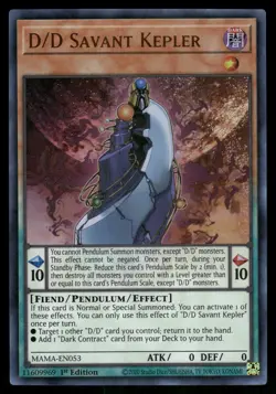 Yugioh D/D Savant Kepler MAMA-EN053 Ultra Rare 1st Edition NM - Image 1
