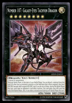 Yugioh Number 107: Galaxy-Eyes Tachyon Dragon OP09-EN019 Common Unlimited NM - Image 1