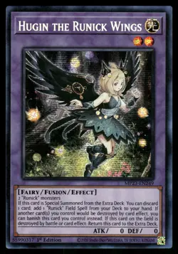 Yugioh Hugin the Runick Wings MP23-EN249 Prismatic Secret Rare 1st Edition NM - Image 1