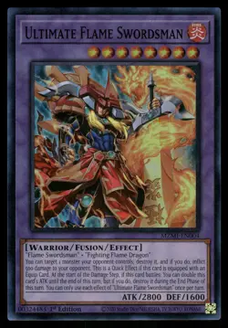 Yugioh Ultimate Flame Swordsman MZMI-EN004 Super Rare 1st Edition NM - Image 1