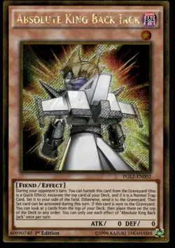Yugioh Absolute King Back Jack PGL2-EN002 Gold Secret Rare 1st Edition NM - Image 1