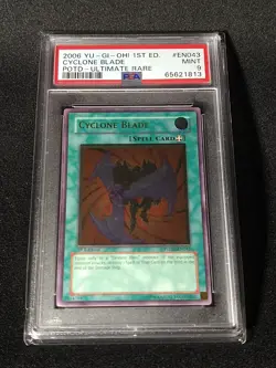 Yu-Gi-Oh! Cyclone Blade POTD-EN043 1st Edition Ultimate Rare PSA 9 MINT - Image 1
