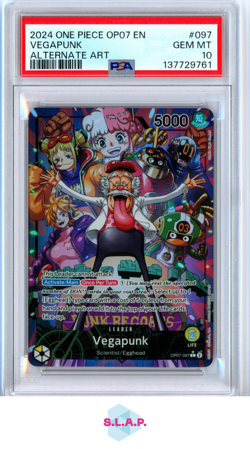 VEGAPUNK ALTERNATE ART ONE PIECE OP07-500 YEARS IN THE FUTURE 2024 097 PSA 10 - Image 1