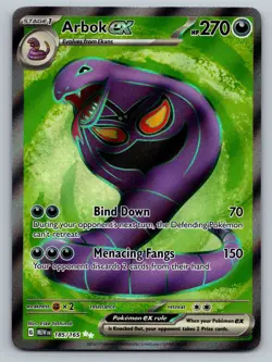Pokemon TCG - Arbok ex 185/165 Sv: Scarlet & Violet 151 Full Art Holo - NM - Image 1