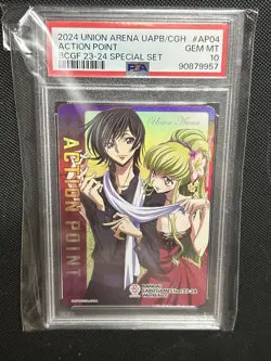 Bandai Code Geass Lelouch and C.C Action Point Special Set PSA10 Union Arena - Image 1
