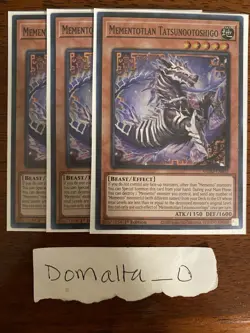 3x Yugioh Mementotlan Tatsunootoshigo VASM-EN003 Super Rare 1st Ed NM Playset - Image 1