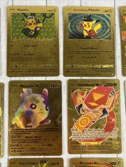 Lot of 22 Pokemon Gold Fan Art Collector's Cards Charizard, Pikachu & Others - Image 3