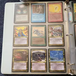 8 Pages of VERY OLD Cards Collection in Binder with an extra 1000 Bulk MTG Lot - Image 2