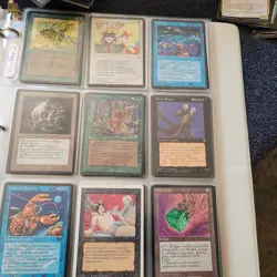8 Pages of VERY OLD Cards Collection in Binder with an extra 1000 Bulk MTG Lot - Image 3