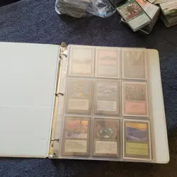 8 Pages of VERY OLD Cards Collection in Binder with an extra 1000 Bulk MTG Lot - Image 4