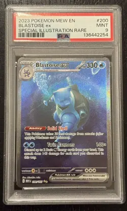 2023 Pokemon Mew En-151 #200 Blastoise Ex Special Illustration Rare PSA 9. - Image 1