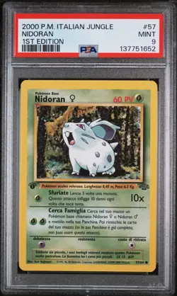 Pokemon PSA 9 Nidoran #57 1st Ed Jungle 2000 Italiano - Image 2
