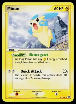 Minun 37/106 Uncommon Emerald Pokemon Lightly Played - Image 1