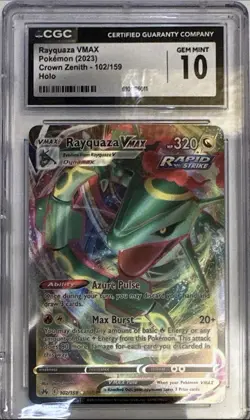Rayquaza VMAX CGC 10 Ultra Rare Holo Crown Zenith 102/159 Pokemon TCG 2023 - Image 1