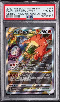 2022 POKEMON SWSH BLACK STAR PROMO #262 FULL ART/CHARIZARD VSTAR PSA 10 - Image 1