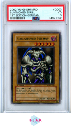 SUMMONED SKULL 1ST EDITION-GERMAN YU-GI-OH! MRD-METAL RAIDERS 2002 G003 PSA 3 - Image 1