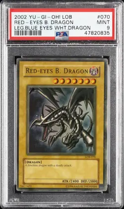 2002 YU-GI-OH! LOB-LEGEND OF BLUE EYES WHITE DRAGON RED-EYES B. DRAGON PSA 9 - Image 1