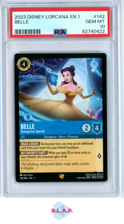 BELLE DISNEY LORCANA EN 1-THE FIRST CHAPTER 2023 142 PSA 10 - Image 1