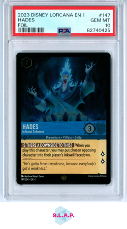 HADES FOIL DISNEY LORCANA EN 1-THE FIRST CHAPTER 2023 147 PSA 10 - Image 1