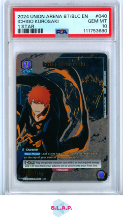 ICHIGO KUROSAKI 1 STR UNION ARENA UE01BT/BLC BLEACH 1000-YEAR BW 2024 040 PSA 10 - Image 1