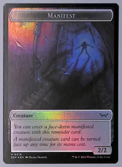 Beast // Manifest - Foil - Double-Sided Token - Duskmourn (DSK) MTG - Image 1