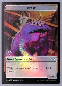 Beast // Manifest - Foil - Double-Sided Token - Duskmourn (DSK) MTG - Image 2